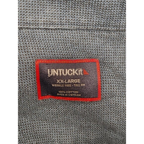 UNTUCKit Shirt Men's 2XLT Navy Blue Long Sleeve Button Up Wrinkle Free Cotton - Picture 4 of 6